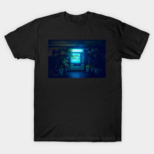 Japanese Vending Machine In The Midnight Rain T-Shirt by TokyoLuv